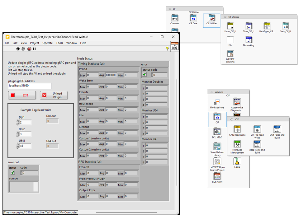 CIF RT-safe communication and benchmarking tools
